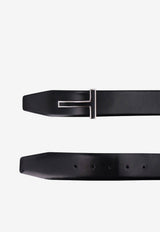 Tom Ford T Buckle Leather Belt Black TB247LCL052SNAA_BLACK_70013924