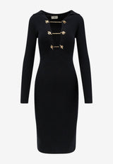 Elisabetta Franchi V-neck Knit Dress Black AM01S66E2110_Black_70224510