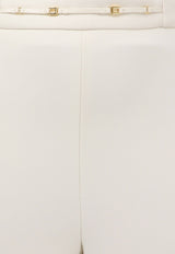 Elisabetta Franchi Monogram Flared Pants White PA19866E2193_BURRO_70224516