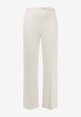 Elisabetta Franchi Monogram Flared Pants White PA19866E2193_BURRO_70224516