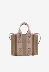 Chloé Small Woody Linen Canvas Shoulder Bag Beige CHC23AS397L1726Y_Blushy Beige_70318903