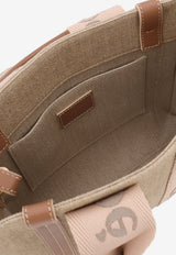 Chloé Small Woody Linen Canvas Shoulder Bag Beige CHC23AS397L1726Y_Blushy Beige_70318903