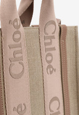 Chloé Small Woody Linen Canvas Shoulder Bag Beige CHC23AS397L1726Y_Blushy Beige_70318903