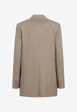 Valentino Pinstripe Buttoned Blazer Beige 9B3CE5V5A9C/T_VALE-3EU
