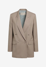 Valentino Pinstripe Buttoned Blazer Beige 9B3CE5V5A9C/T_VALE-3EU