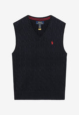 Polo Ralph Lauren Kids Boys Cable Knit Sweater Vest Blue 323702300026CO/T_POLOR-NA