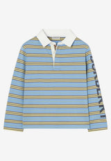 Burberry Kids Boys Striped Rugby Polo T-shirt Blue 8126360175168/T_BURBE-A6812