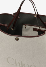 Chloé Large Clover Canvas Tote Bag Beige CH26AS654S6327M_53a5f0bc-6516-4b29-a096-9efc461494cc