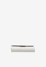 Roger Vivier Efflorescence Satin Clutch Bag with Crystal-Buckle Silver RBWAMFD0200-JQO-1920