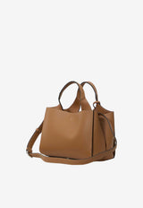 Tod's Mini T Timeless Top Handle Bag in Hammered Leather Brown XBWAPAL0100-QRI-S410