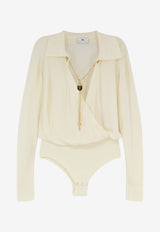 Elisabetta Franchi Jewel Charm Bodysuit Cream BK03S66E2193_BURRO_70281229