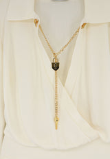 Elisabetta Franchi Jewel Charm Bodysuit Cream BK03S66E2193_BURRO_70281229