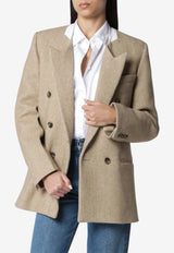 Victoria Beckham Beatrice Double-Breasted Wool Jacket Beige 1326WJK007353CWO/T_VIBEC-CM