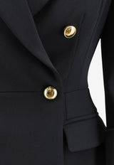 Elisabetta Franchi Double-Breasted Blazer with Logo Cufflinks Black GI26766E2110_Black_70281264