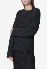 Victoria Beckham Knitted Wool Sweater Gray 1326KJU007314AWO/T_VIBEC-AC
