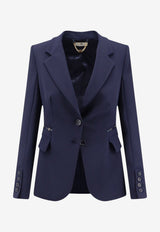 Elisabetta Franchi Single-Breasted Logo Blazer Blue GI27466E2H88_Blu_70281309