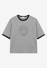 Versace Medusa and Logo Print T-shirt Gray 10260041A18731/T_VERSA-2EY90