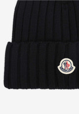 Logo Patch Knitted Wool Beanie