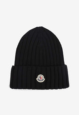 Logo Patch Knitted Wool Beanie