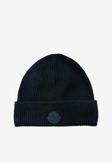 Moncler Logo Patch Ribbed Wool Beanie Black L20913B00007M4281_999