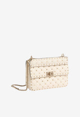 Valentino Rockstud Spike Leather Shoulder Bag Ivory 9W2B0122NAPI16_LIGHTIVORY_70013685