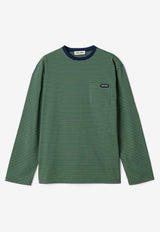 Miu Miu Long-Sleeved Stripe T-shirt Green MJL014SOOO14RT_F0OBW