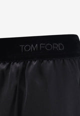 Tom Ford Elastic-Waist Silk Pants Black PAW683FAX1720NAA_BLACK_70014056