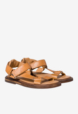 Miu Miu Logo Leather Sandals Beige 5X724EF020V69_F0151