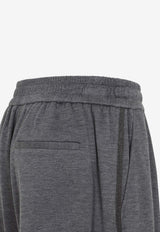 Elasticated-Waist Track Pants