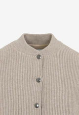 Rib Knit Cashmere Cardigan