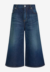 Alaïa Palazzo Denim Shorts Blue AA9P1383D021DA24_DOCK BLUE_70281663