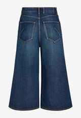 Alaïa Palazzo Denim Shorts Blue AA9P1383D021DA24_DOCK BLUE_70281663