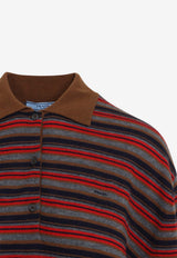 Striped Cashmere Polo Sweater