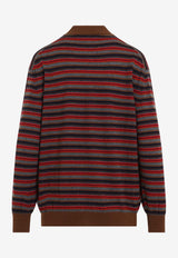Striped Cashmere Polo Sweater