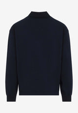Logo Embroidered Long-Sleeved Polo T-shirt