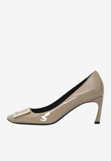 Roger Vivier Belle Vivier 70 Trompette Pumps in Patent Leather Beige RVW40015280-D1P-C415