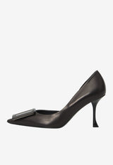 Roger Vivier Viv' in The City 85 D'Orsay Pumps in Nappa Leather Black RVW83045810-91T-B999