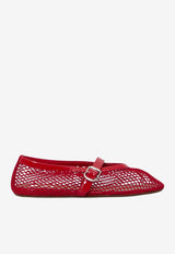Alaïa Fishnet Ballet Flats Red AA3A029TK007--300