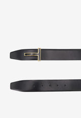 Tom Ford T Buckle Leather Belt Black TB247LCL052GNAA_BLACK_70013843