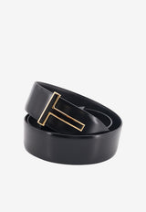 Tom Ford T Buckle Leather Belt Black TB247LCL052GNAA_BLACK_70013843