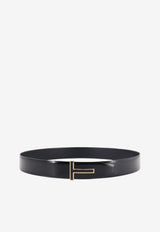 Tom Ford T Buckle Leather Belt Black TB247LCL052GNAA_BLACK_70013843