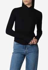 Victoria Beckham Georgia Ribbed Wool Sweater Black 1425KTP006804AWO/T_VIBEC-BLK