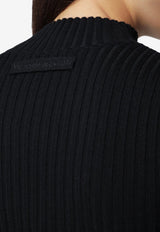 Victoria Beckham Georgia Ribbed Wool Sweater Black 1425KTP006804AWO/T_VIBEC-BLK
