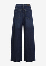 Barrel-Leg Washed Jeans