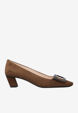 Roger Vivier Belle Vivier 45 Suede Pumps Brown RVW00639540-HR0-S604