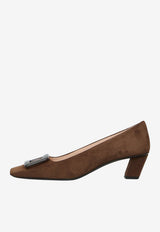 Roger Vivier Belle Vivier 45 Suede Pumps Brown RVW00639540-HR0-S604
