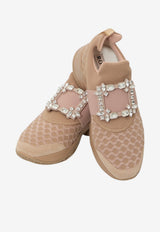 Roger Vivier Viv' Run Sneakers with Crystal-Buckle Beige RVW50645830-VRA0-AHA