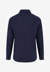 Brunello Cucinelli Long-Sleeved Buttoned Shirt Blue MY6370627C019_NAVY_70014838