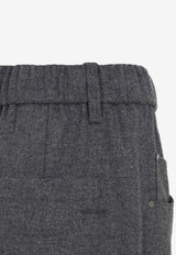 Straight-Leg Wool-Blend Pants