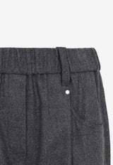Straight-Leg Wool-Blend Pants